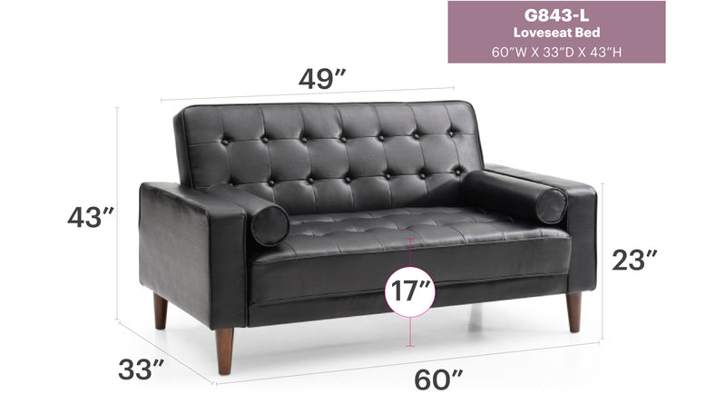 Glory Furniture Andrews Black Loveseat Bed