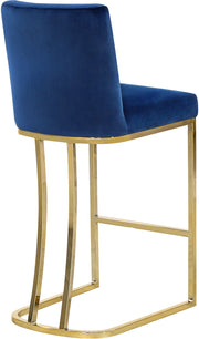 Meridian Furniture Heidi Cream Velvet Gold Counter Height Stool
