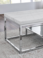 Steve Silver Aston White Marble Top Cocktail Table