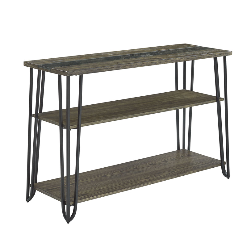 Steve Silver Harper Brown Sofa Table with Sintered Stone Inlay