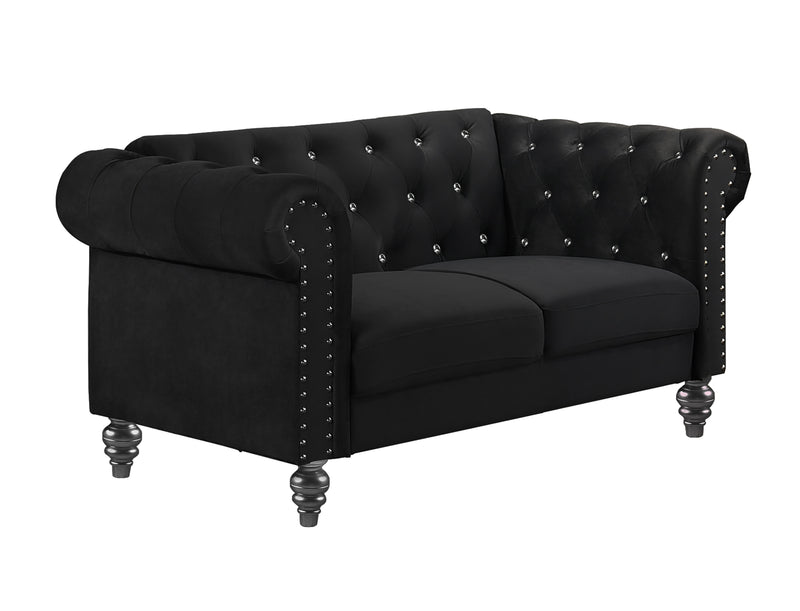New Classic Furniture Emma Black Crystal Loveseat