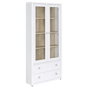 Coaster Furniture Hawthorne White Glass Door Cabinet