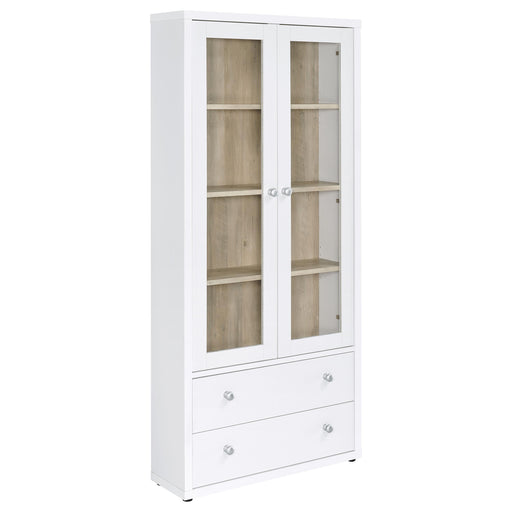Coaster Furniture Hawthorne White Glass Door Cabinet