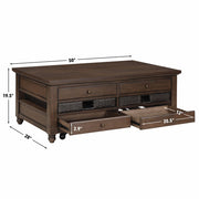 Steve Silver Oliver Brown Lift Top Cocktail Table with Casters