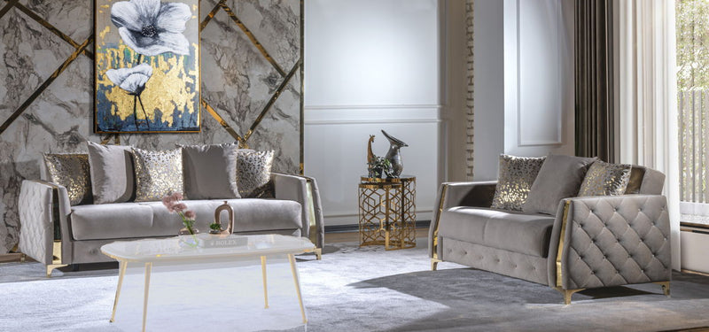 Galaxy Home Lust Taupe 2pc Living Room Set