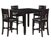New Classic Furniture Gia Ebony PU 42 Inch Square 5pc Counter Height Set