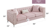 Glory Furniture Paige Gray Velvet Sofa