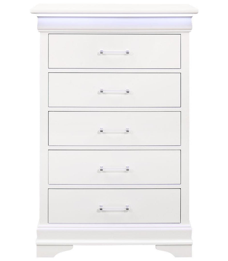 Global Furniture Charlie White Chest with LED