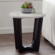 Steve Silver Chrissy White Marble End Table