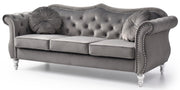 Glory Furniture Hollywood Dark Gray Velvet Fabric Sofa