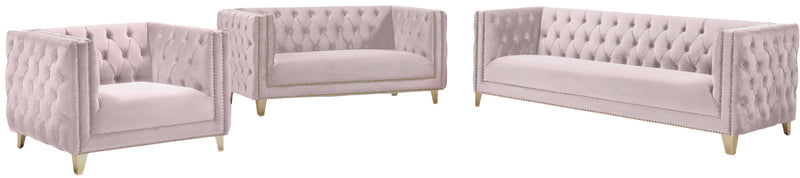Meridian Furniture Michelle Cream Velvet Loveseat