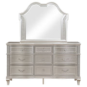 Coaster Furniture Evangeline Silver Oak 9 Drawers Dresser And Mirror