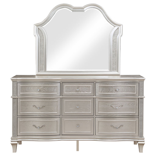 Coaster Furniture Evangeline Silver Oak 9 Drawers Dresser And Mirror