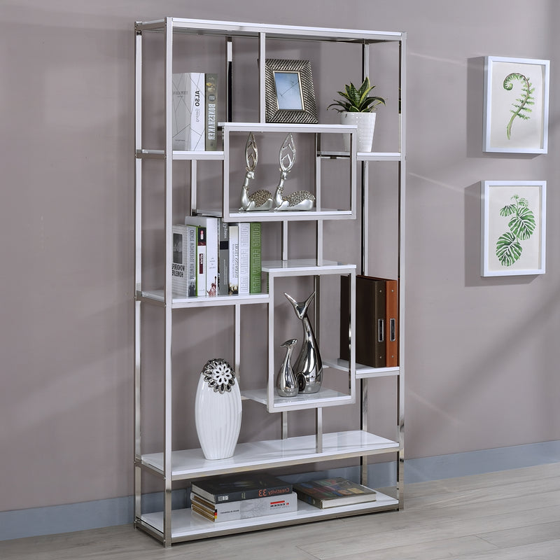 Steve Silver Alize White Bookcase