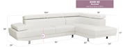Glory Furniture Riveredge White Faux Leather Sectional