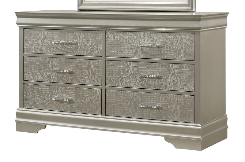 Crown Mark Amalia White Dresser and Mirror
