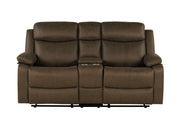 Global Furniture U6026 Dark Brown Console Reclining Loveseat