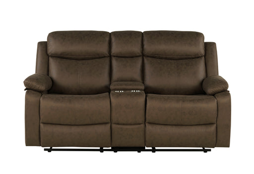 Global Furniture U6026 Dark Brown Console Reclining Loveseat