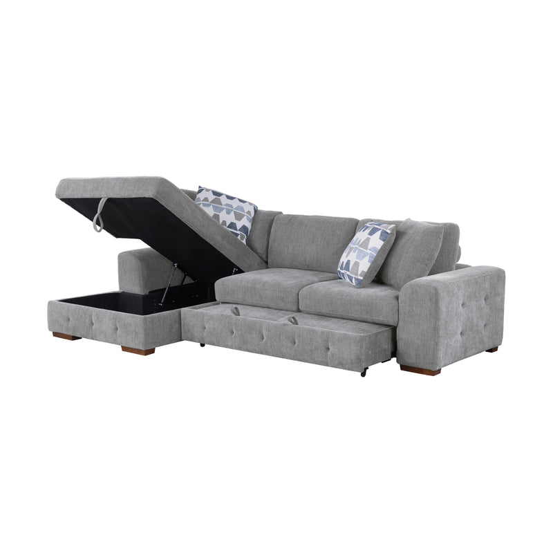 Home Elegance Raife Gray 2pc Sectional with Left Chaise