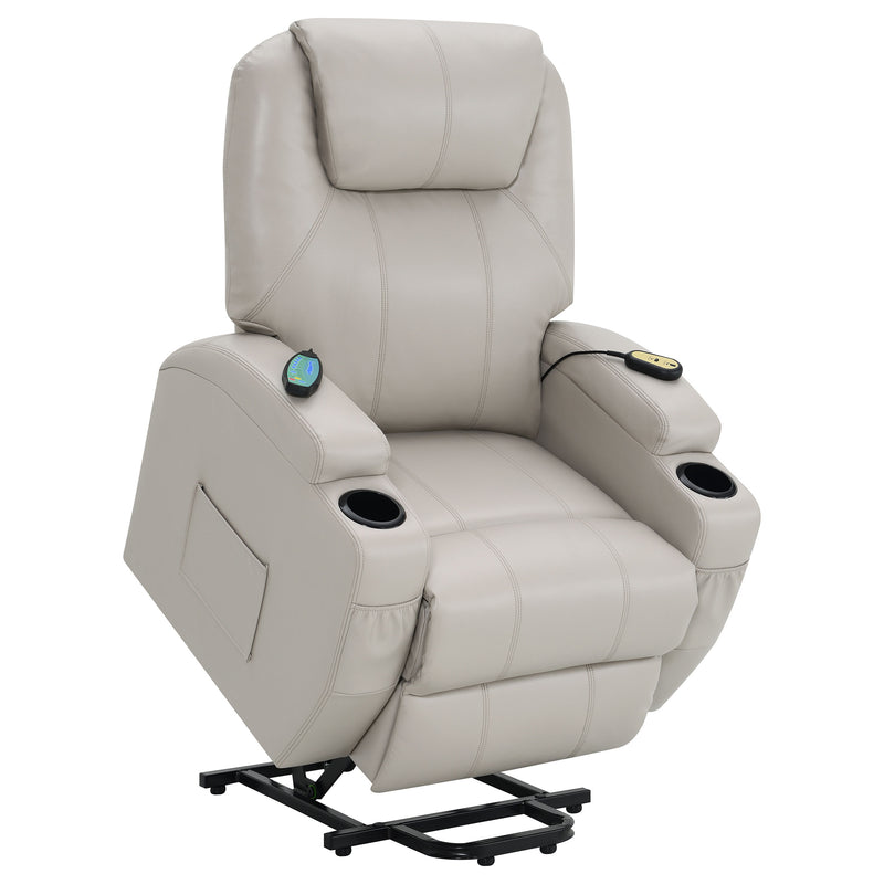 Coaster Furniture Sanger Grey Power Lift Massage Recliner