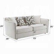 Acme Furniture Yolanda Beige Loveseat with 4 Pillows