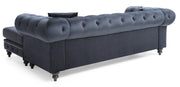 Glory Furniture Nola Navy Blue Velvet Reversible Sectional