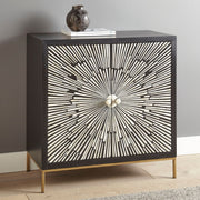 Steve Silver Amika Black White 2 Door Sunburst Boneinlay Sideboard