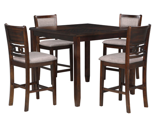 New Classic Furniture Gia Cherry 42 Inch Square 5pc Counter Height Set