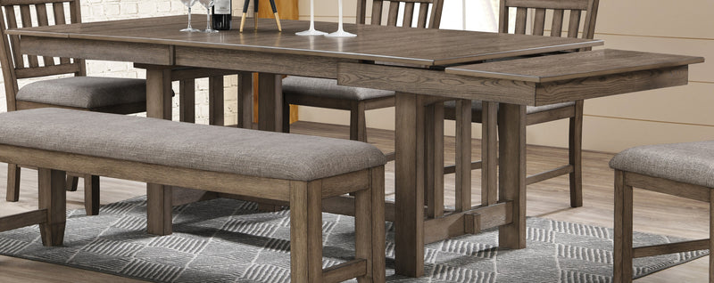 New Classic Furniture Harrisburg Walnut 7pc Dining Room Set