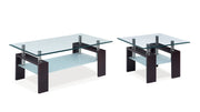 Global Furniture T646 Clear Dark Brown Coffee Table