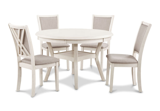 New Classic Furniture Amy Bisque 5pc Dining Set