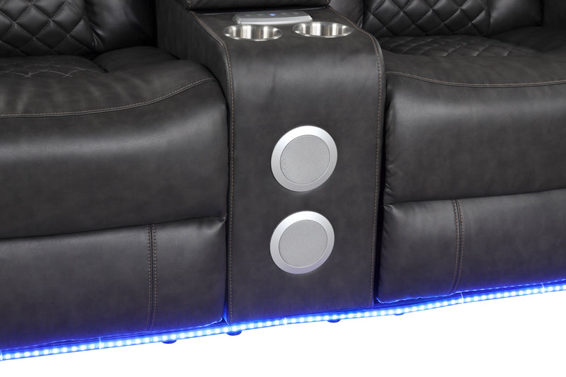 Galaxy Home Benz Ice LED Power Reclining 2pc Living Room Set