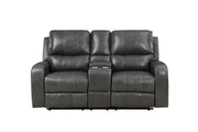 New Classic Furniture Linton Brown Console Loveseat With Power Footrest