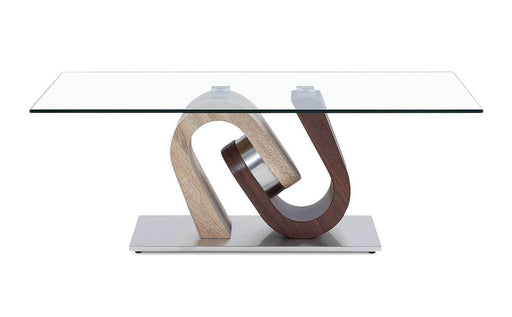 Global Furniture T4126 Dark Brown Oak Silver Coffee Table