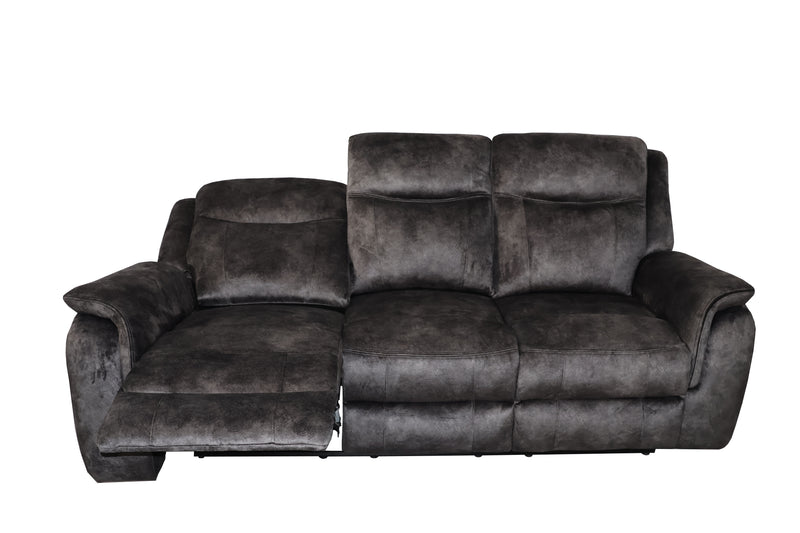 New Classic Furniture Park City Slate Gray Sofa with Dual Recliner