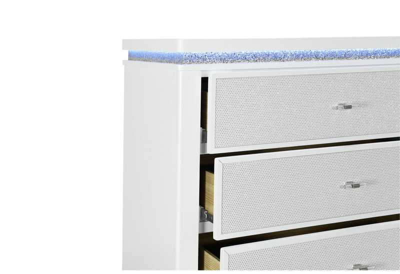 Global Furniture Alina White Dresser with LED