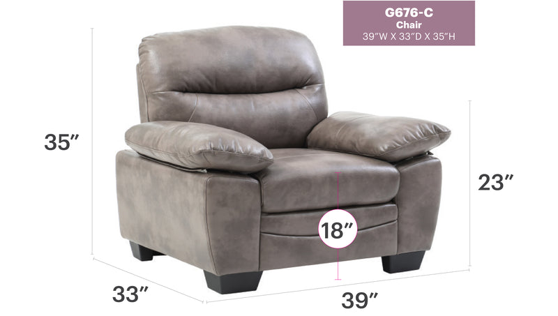 Glory Furniture Marta Gray Faux Leather Chair