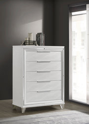 Coaster Furniture Marmore White 5 Drawer Chest