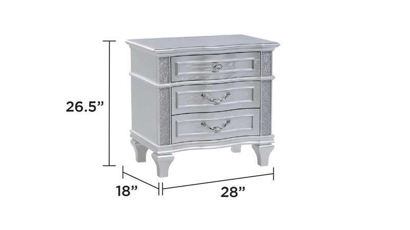 Galaxy Home Mystic Silver Nightstand