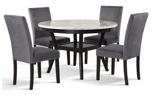 New Classic Furniture Celeste Black Blue 5pc Round Dining Room Set