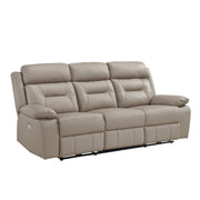 Home Elegance Laconia Gray Power Double Reclining Sofa