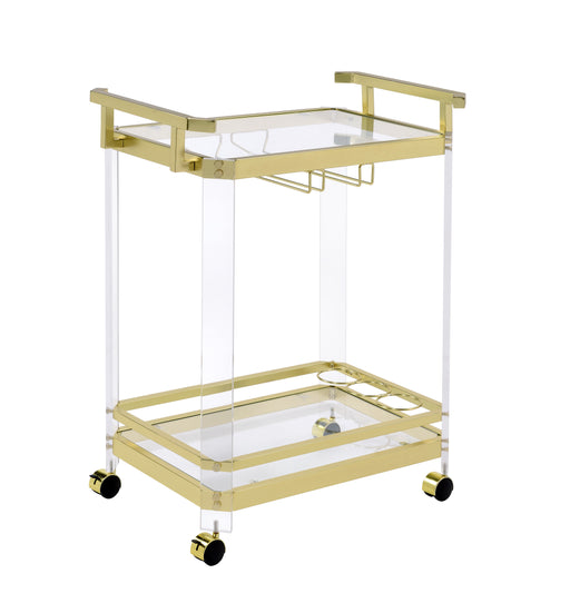 Steve Silver Aerin Gold Chrome Server Cart