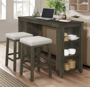 New Classic Furniture Churon Dark Gray 3pc Gathering Bar Table Set