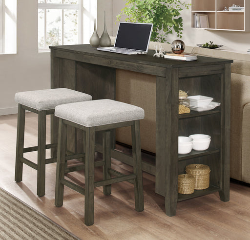 New Classic Furniture Churon Dark Gray 3pc Gathering Bar Table Set