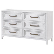 Coaster Furniture Marielle Distressed White 6 Drawer Dresser