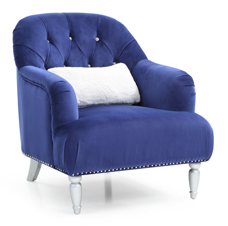 Glory Furniture Jewel Blue Velvet Chair