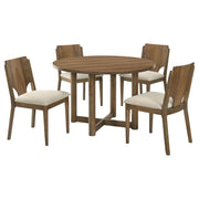 Coaster Furniture Biltmore Walnut Brown 5pc Round Dining Room Set