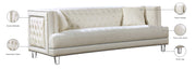 Meridian Furniture Lucas Black Velvet Sofa