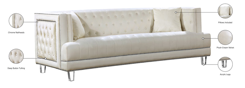 Meridian Furniture Lucas Black Velvet Sofa
