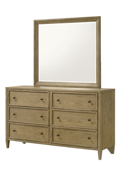 Crown Mark Sienna Antique Brown 7 Drawers Dresser And Mirror